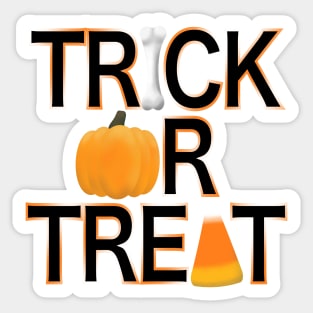 Trick or Treat - Bone, Pumpkin, Candy Corn Sticker